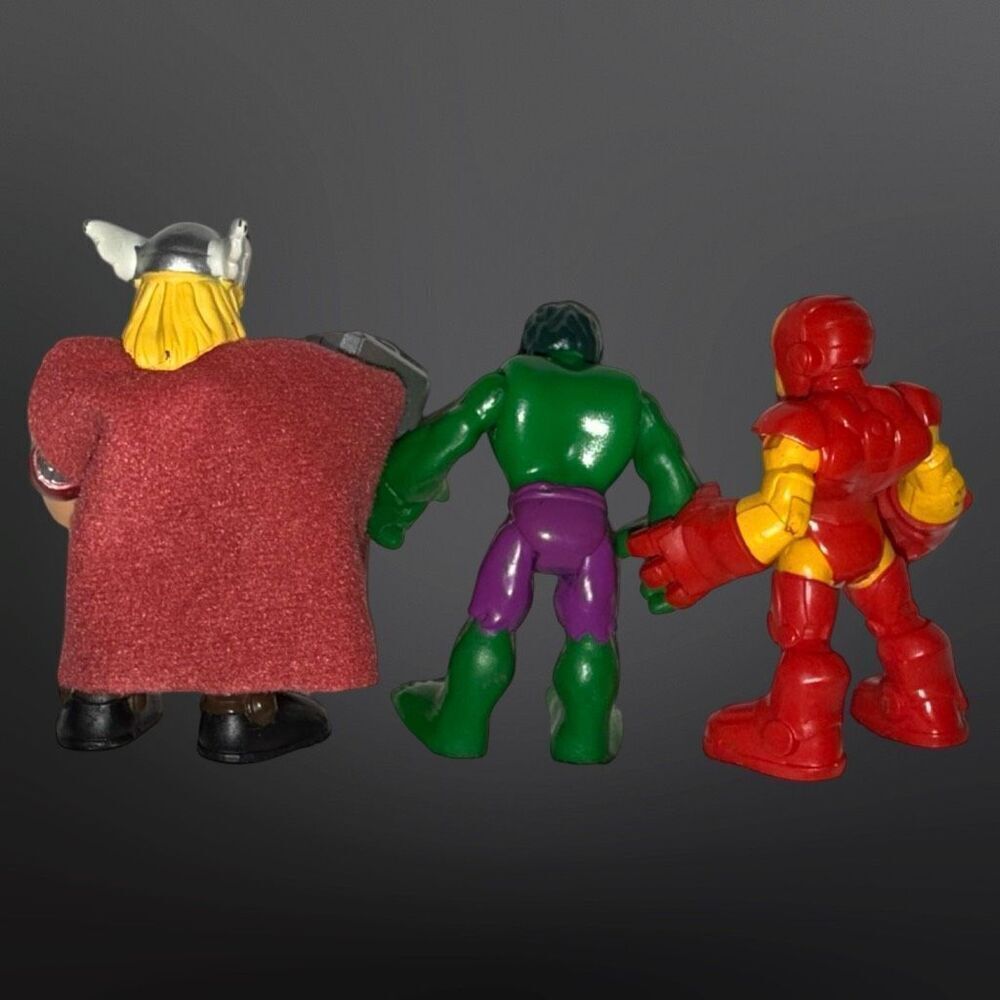 2010 Marvel Super Hero Hulk Adventures Hulk Iron Man & Thor Action Figures 2.5” - Picture 3 of 5